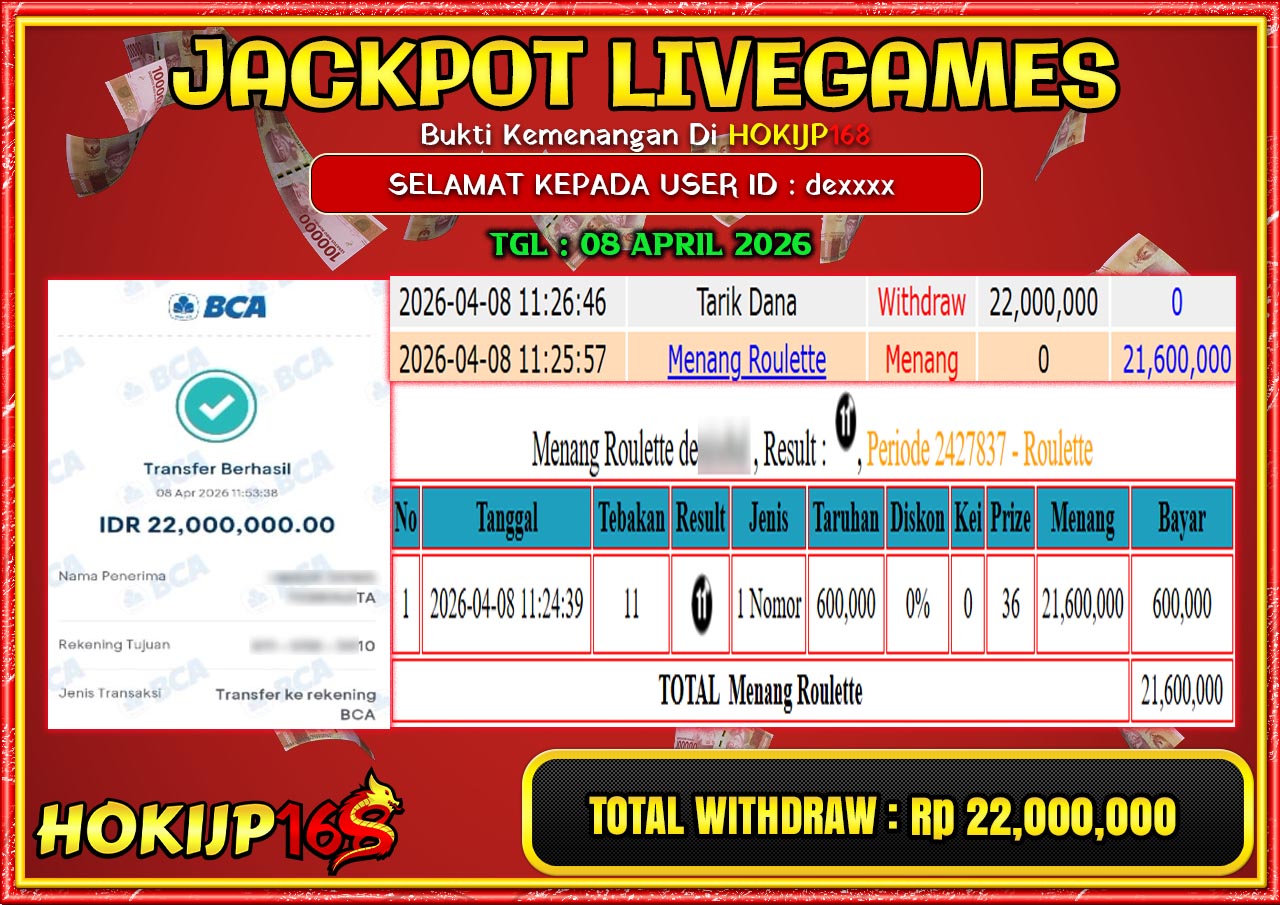 BUKTI JP HOKIJP168 08 APRIL 2026